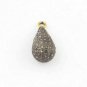 Pave Diamond Drop Charm Pendant 925 Silver Jewelry Charm Finding Tear Drop Charm