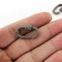 1Pc Pave Diamond Rectangle Screw Clasp Sterling Silver 23x16mm Carabiner Lock.