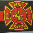 Fire Dept Flag w/header & brass Grommets - 3' x 5' - New - Free Shipping