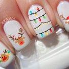 Reindeer Nail Art Stickers Transfers Decals Set of 22