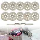 10PCS Diamond Cutting Wheel Saw Blades Cut Off Discs Set for Dremel Rotary Tool