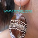 wood beads earring