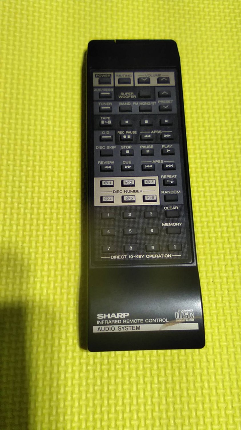 Sharp Cd-C700 remote for VINTAGE SHARP CD-C700 Home Stereo System Made in Japan