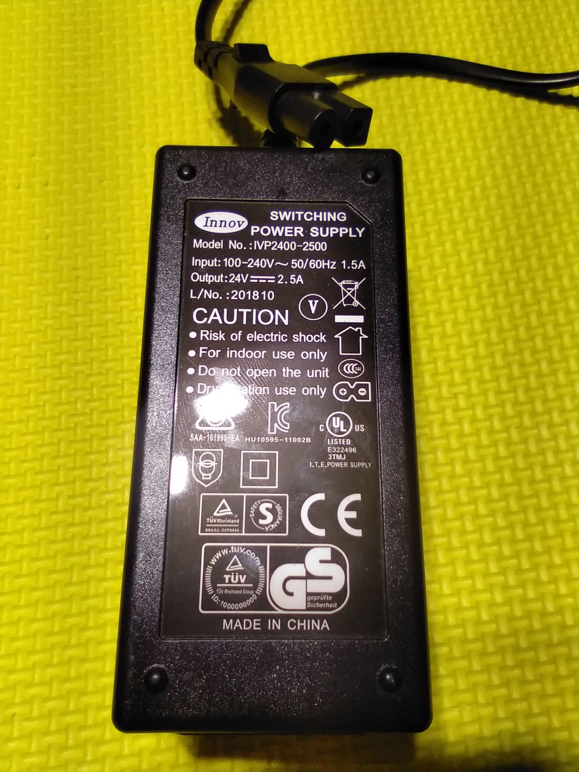 Genuine Power Supply Innov IVP24002500 AC Adapter 24V 2.5A 5.5*2.1MM