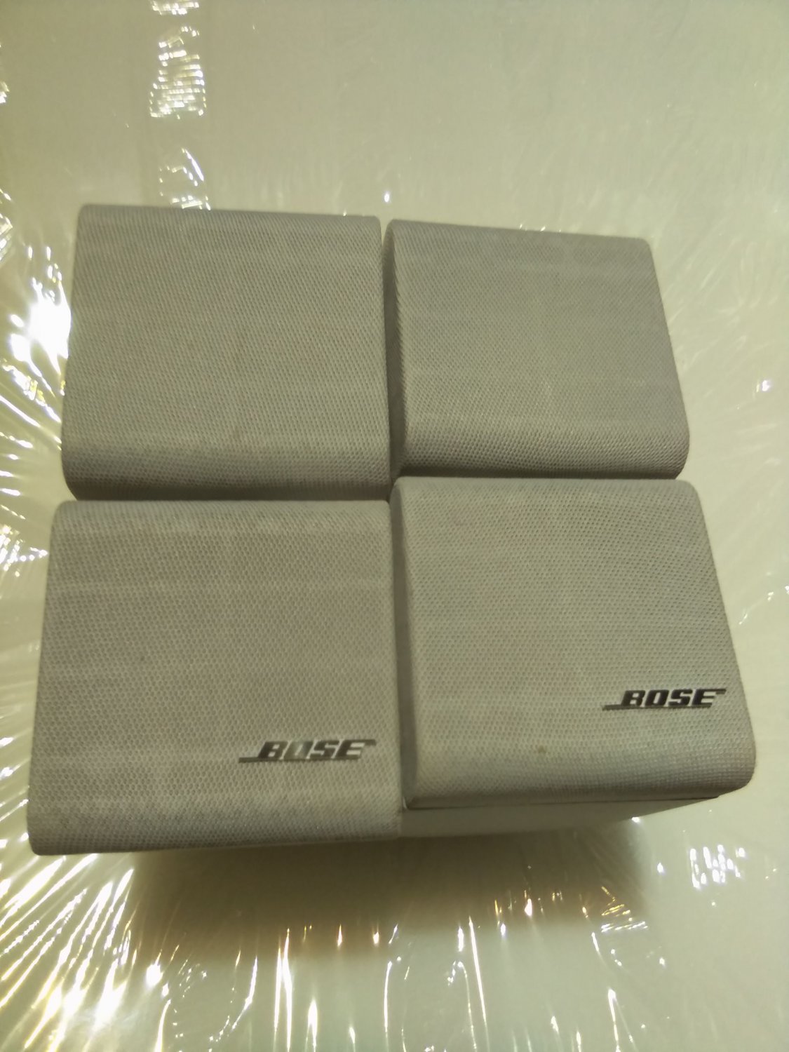 Pair of Bose Acoustimass Double Cube Swivel Speakers  WHITE