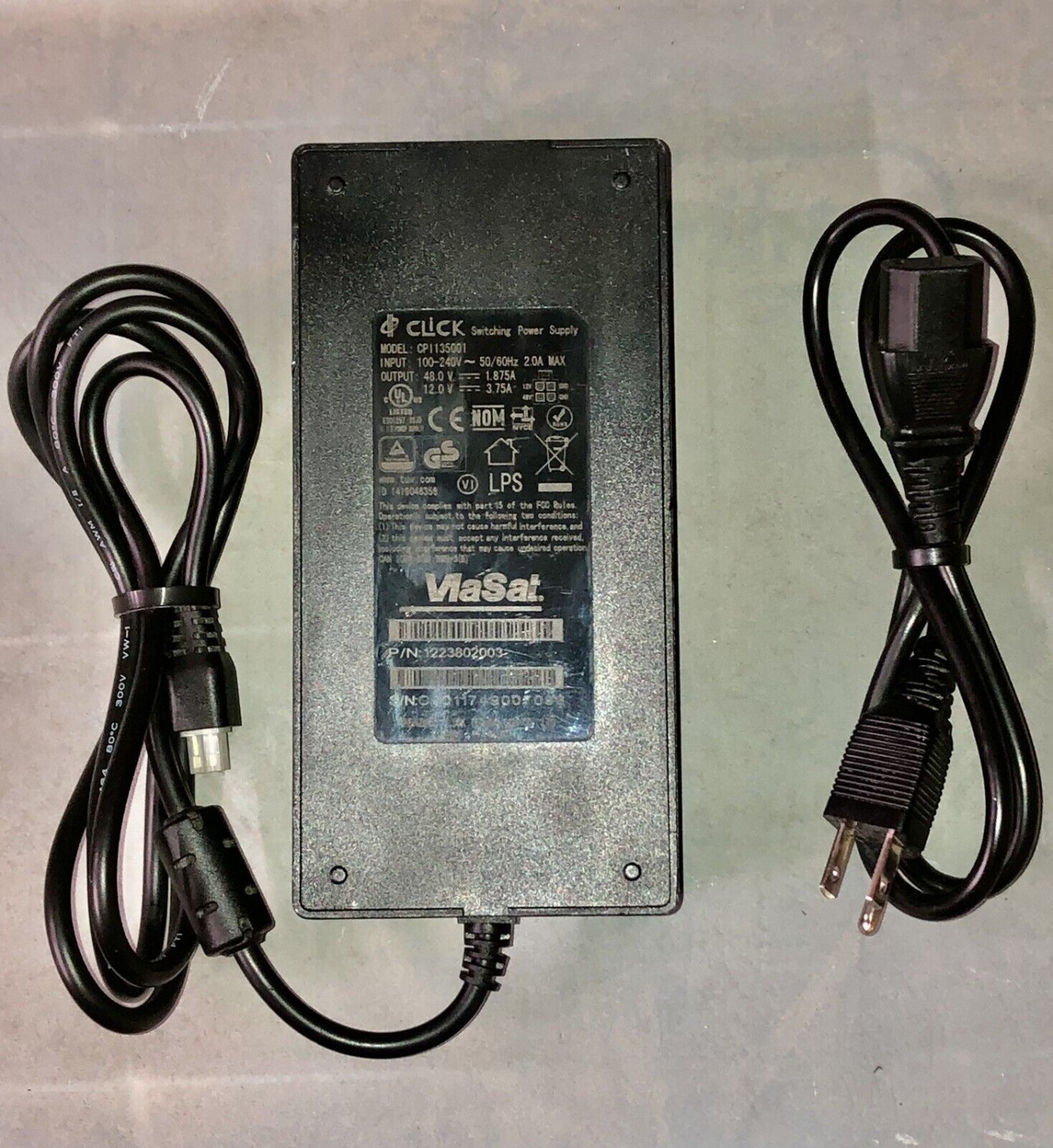 Viasat 2 Exede WildBlue 48/12V  RG1100 WiFi Gateway Power Supply AC Adapter CPI135001