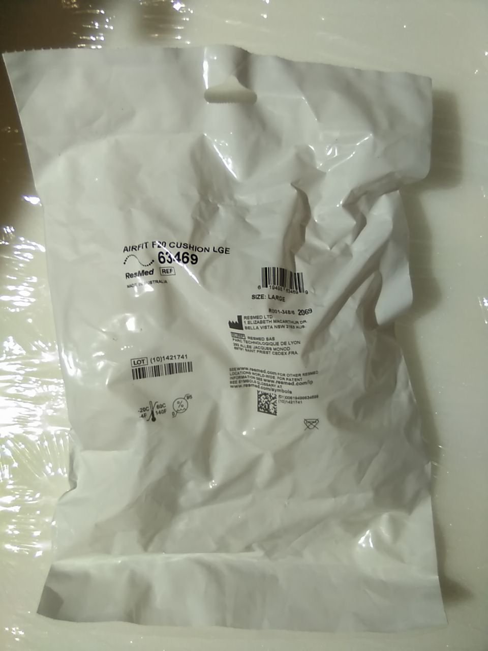 63469 Resmed AirFit F20 Replacement Cushion - Large - Factory Sealed