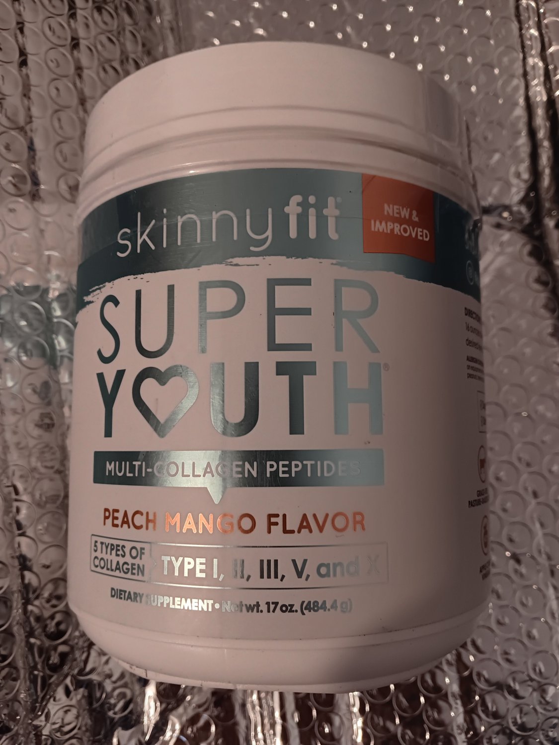 Skinny Fit Super Youth Types I II III V and X Collagen Powder - Peach Mango Sealed