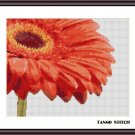 Gerbera orange flower simple cross stitch embroidery pattern