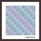 Blue gradient ornament easy cross stitch embroidery pattern