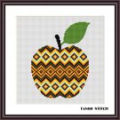 Apple aztec ornament kitchen easy cross stitch pattern