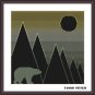 Night mountains bear striped easy cross stitch pattern
