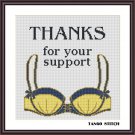 Thank you funny cross stitch easy embroidery pattern