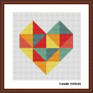 Heart romantic cross stitch simple Valentine embroidery pattern