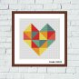 Heart romantic cross stitch simple Valentine embroidery pattern