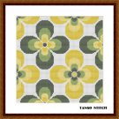 Easy flower yellow green cross stitch embroidery design