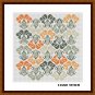 Orange Gray flower ornament simple cross stitch pattern