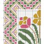 Art nouveau beautiful pink flower easy cross stitch pattern