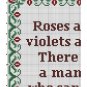 Roses are red violets are blue funny quote cross stitch pattern