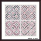 Pink blue cross stitch ornaments easy embroidery sampler pattern