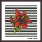 Striped lily floral cross stitch embroidery design