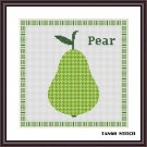 Pear ornament easy kitchen cross stitch embroidery pattern
