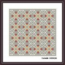 Cute beige cross stitch ornament easy embroidery pattern