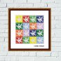 Abstract birds cute animals cross stitch easy embroidery design