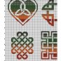 Cute celtic cross stitch orange ornament easy embroidery pattern