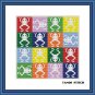 Cute frogs Pop Art animals cross stitch easy embroidery design