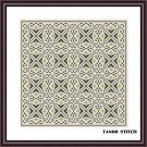 Easy beige vintage ornament cross stitch pattern