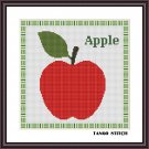 Apple Chanel ornament kitchen cross stitch embroidery pattern
