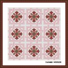 Pink red celtic cross stitch ornament pattern
