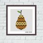 Pear aztec ornament easy kitchen cross stitch embroidery