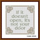 If it doesn't open it's not your door motivational easy cross stitch embroidery
