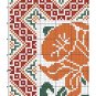 Orange lily flower Art Nouveau vintage cross stitch pattern