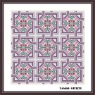 Violet vintage ornaments easy cross stitch hand embroidery pattern