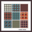 Tartan Scottish ornaments sampler easy cross stitch pattern