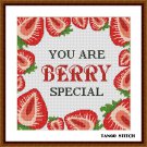 You are BERRY special funny strawberry Valentines quote cross stitch