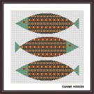 Gold ornament fish easy cross stitch cute animals embroidery pattern