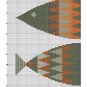Cute ornament Scandinavian fish easy cross stitch design embroidery