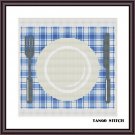 Dining plate cross stitch tablecloth embroidery needlepoint pattern