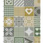 Green yellow modern ornaments sampler easy cross stitch pattern