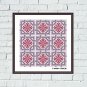 Violet modern Celtic ornaments easy cross stitch pattern