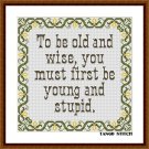 To be old and wise funny sarcastic easy cross stitch embroidery pattern