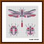 Dragonfly beetle cute animals stained glass cross stitch embroidery