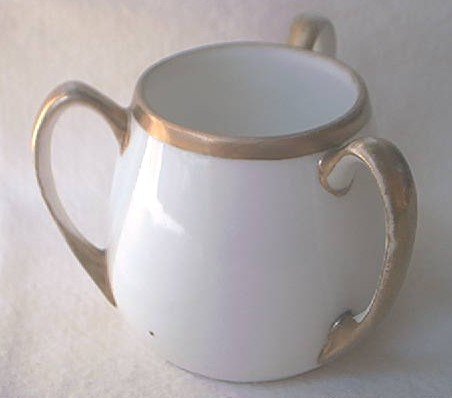 NIPPON CHINA TOOTHPICK HOLDER ~UNUSUAL 3 HANDLED ~C. EARLY 1900\'S NIPPON CHINA TOOTHPICK HOLDER ~UNUSUAL 3 HANDLED ~C. EARLY 1900\'S