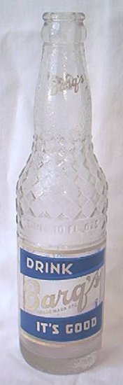 VINTAGE BARQ'S ROOT BEER SODA BOTTLE ~BLUE/WHITE PYRO~1954 