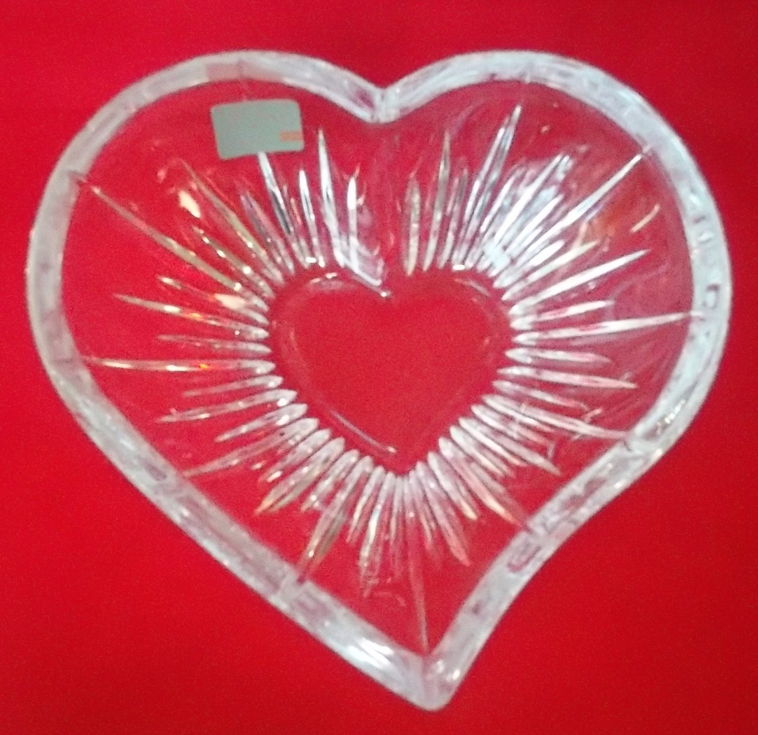 MIKASA HEART SHAPE GLASS CRYSTAL DISH  BOWL~GERMANY~GREAT FOR VALENTINES