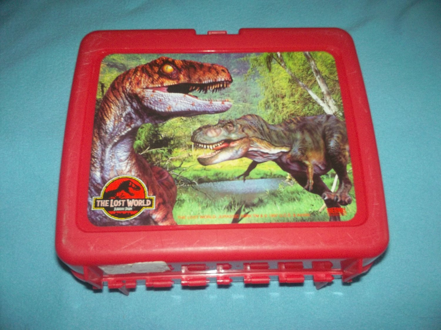 VINTAGE JURASSIC PARK THE LOST WORLDLUNCH BOXPLASTICWITH THERMOS